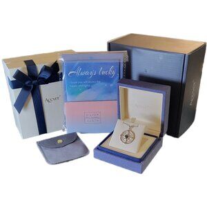 Sterling Silver Compass Necklace with Emerald Green CZ NWT